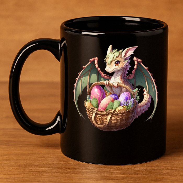 Dragon  Lover - Easter Eggs Basket 11oz C Handle Ceramic Mug