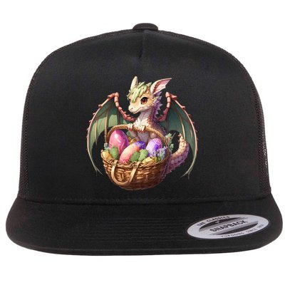 Dragon  Lover - Easter Eggs Basket Flat Bill Trucker Hat