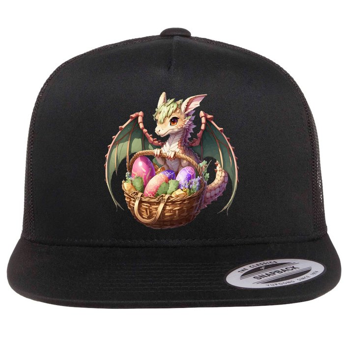Dragon  Lover - Easter Eggs Basket Flat Bill Trucker Hat