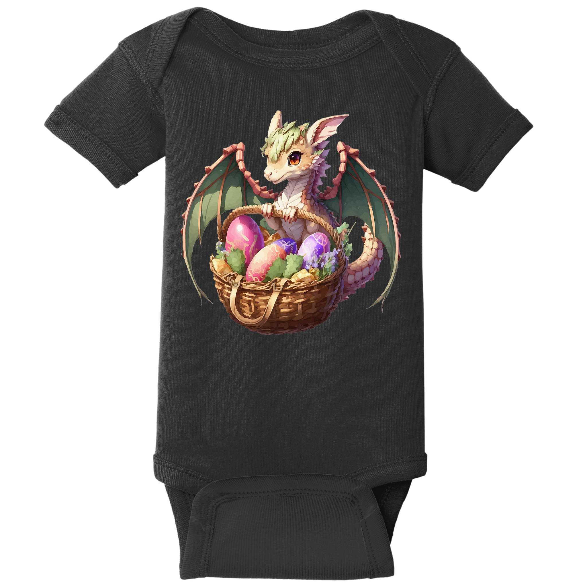 Dragon  Lover - Easter Eggs Basket Baby Bodysuit