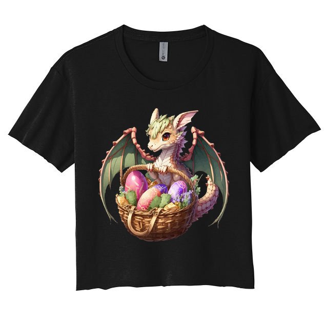 Dragon  Lover - Easter Eggs Basket Women's Crop Top Tee