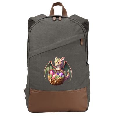 Dragon  Lover - Easter Eggs Basket Cotton Canvas Backpack