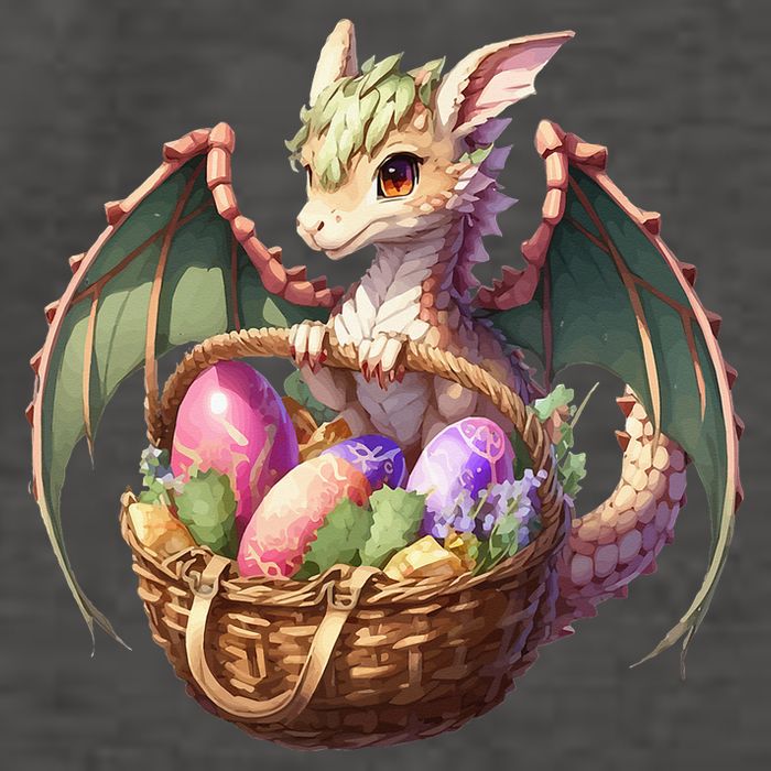 Dragon  Lover - Easter Eggs Basket Vector Backpack