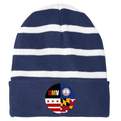 Dmv Love Embrace The Capital Region Striped Beanie with Solid Band