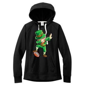 Dabbing Leprechaun Football St Patricks Day Sports Funny Gift Women's Fleece Hoodie