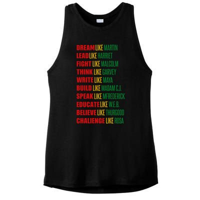 Dream Lead Fight Think African Roots Melanin Black History Gift Ladies PosiCharge Tri-Blend Wicking Tank