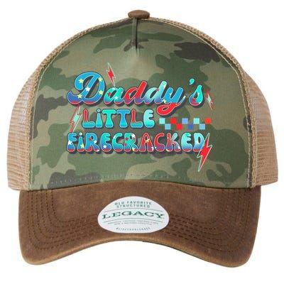 Daddys Little Firecracker Happy 4th Of July Independence Gift Legacy Tie Dye Trucker Hat