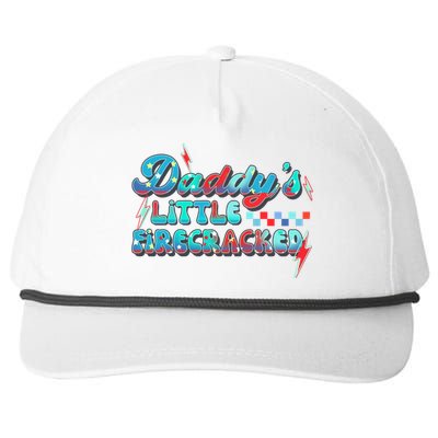 Daddys Little Firecracker Happy 4th Of July Independence Gift Snapback Five-Panel Rope Hat