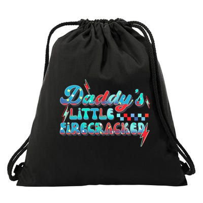 Daddys Little Firecracker Happy 4th Of July Independence Gift Drawstring Bag