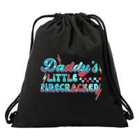 Daddys Little Firecracker Happy 4th Of July Independence Gift Drawstring Bag