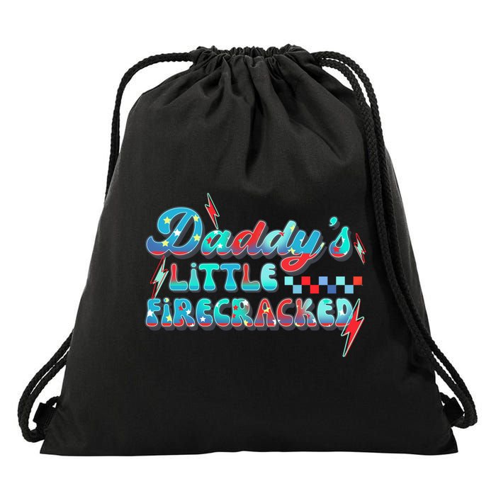Daddys Little Firecracker Happy 4th Of July Independence Gift Drawstring Bag