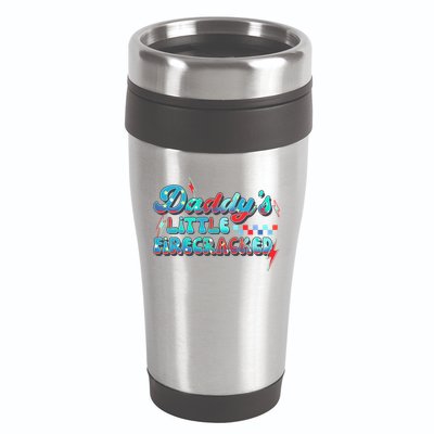 Daddys Little Firecracker Happy 4th Of July Independence Gift 16oz Travel Tumbler