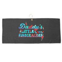 Daddys Little Firecracker Happy 4th Of July Independence Gift Large Microfiber Waffle Golf Towel