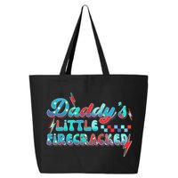 Daddys Little Firecracker Happy 4th Of July Independence Gift 25L Jumbo Tote