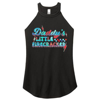 Daddys Little Firecracker Happy 4th Of July Independence Gift Women's Perfect Tri Rocker Tank