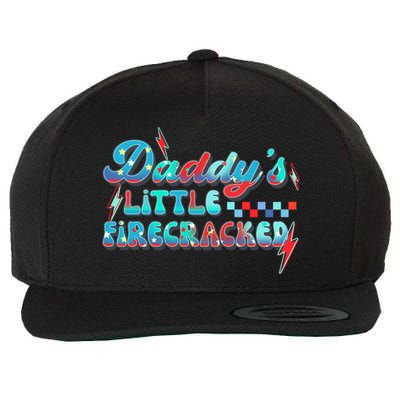 Daddys Little Firecracker Happy 4th Of July Independence Gift Wool Snapback Cap