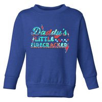 Daddys Little Firecracker Happy 4th Of July Independence Gift Toddler Sweatshirt