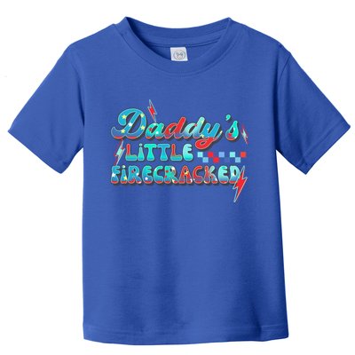 Daddys Little Firecracker Happy 4th Of July Independence Gift Toddler T-Shirt