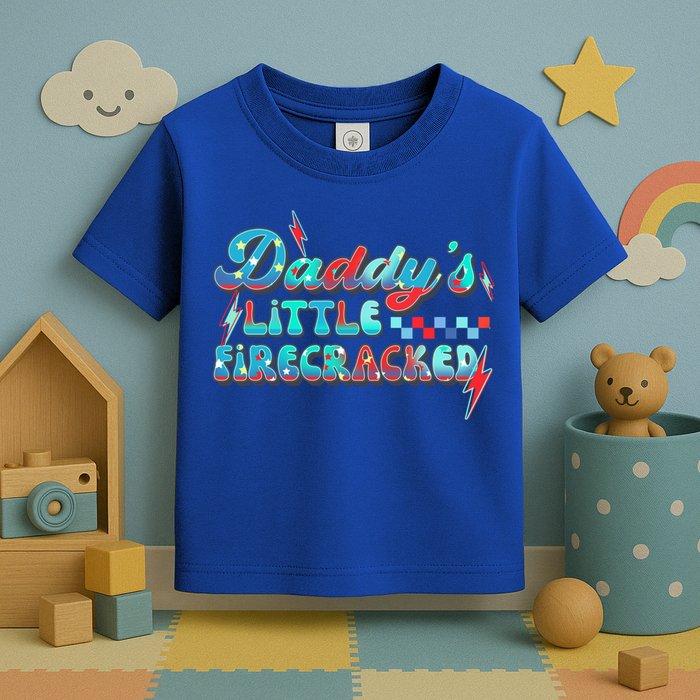 Daddys Little Firecracker Happy 4th Of July Independence Gift Toddler T-Shirt