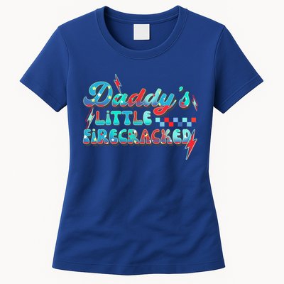 Daddys Little Firecracker Happy 4th Of July Independence Gift Womens T-Shirt