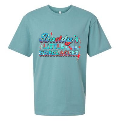 Daddys Little Firecracker Happy 4th Of July Independence Gift Sueded Cloud Jersey T-Shirt