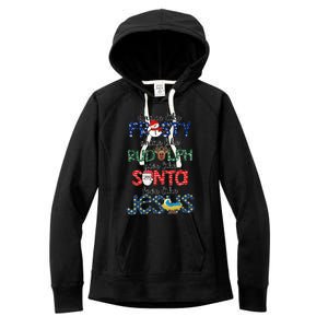 Dance Like Frosty Shine Give Santa Love Like Jesus Women's Fleece Hoodie