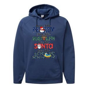 Dance Like Frosty Shine Give Santa Love Like Jesus Performance Fleece Hoodie