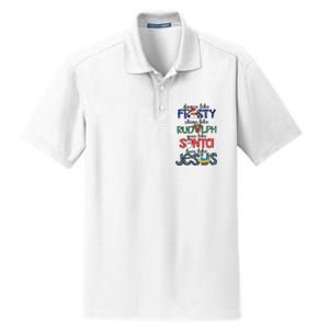 Dance Like Frosty Shine Give Santa Love Like Jesus Dry Zone Grid Polo