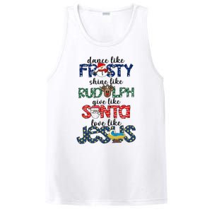 Dance Like Frosty Shine Give Santa Love Like Jesus PosiCharge Competitor Tank