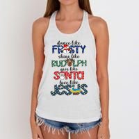 Dance Like Frosty Shine Give Santa Love Like Jesus Women's Knotted Racerback Tank