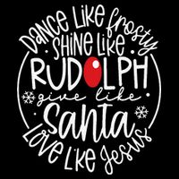 Dance Like Frosty Shine Rudolph Give Santa Love Jesus Impact Tech Backpack