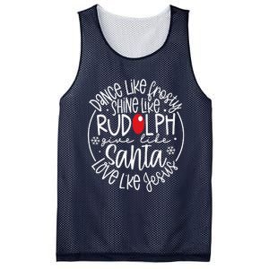 Dance Like Frosty Shine Rudolph Give Santa Love Jesus Mesh Reversible Basketball Jersey Tank