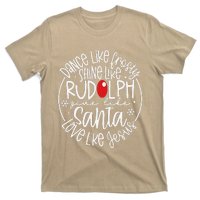 Dance Like Frosty Shine Rudolph Give Santa Love Jesus T-Shirt