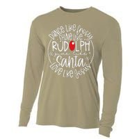 Dance Like Frosty Shine Rudolph Give Santa Love Jesus Cooling Performance Long Sleeve Crew