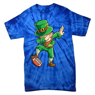 Dabbing Leprechaun Football St Patricks Day Sports Gift Tie-Dye T-Shirt