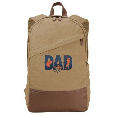 Dad Life Fishing Lover Fathers Day Gift Cotton Canvas Backpack