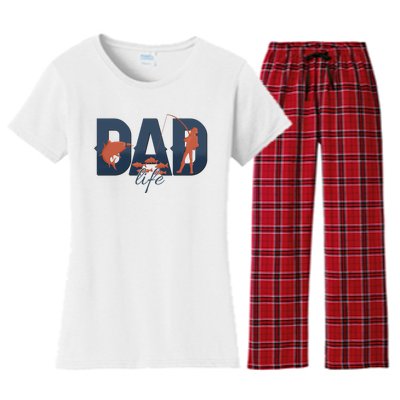 Dad Life Fishing Lover Fathers Day Gift Women's Flannel Pajama Set