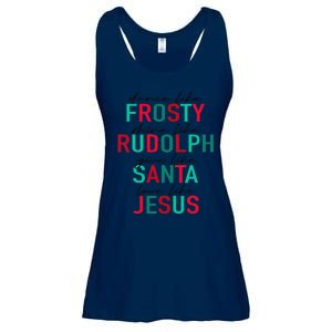 Dance Like Frosty Shine Rudolph Give Santa Love Like Jesus Ladies Essential Flowy Tank