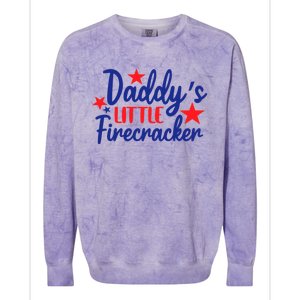 Daddys Little Firecracker Freedom 4t Of July Gift Colorblast Crewneck Sweatshirt