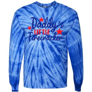 Daddys Little Firecracker Freedom 4t Of July Gift Tie-Dye Long Sleeve Shirt