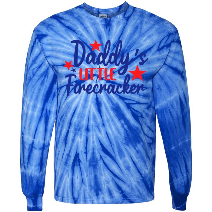 Daddys Little Firecracker Freedom 4t Of July Gift Tie-Dye Long Sleeve Shirt