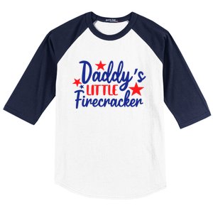 Daddys Little Firecracker Freedom 4t Of July Gift Baseball Sleeve Shirt