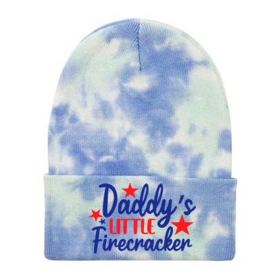 Daddys Little Firecracker Freedom 4t Of July Gift Tie Dye 12in Knit Beanie