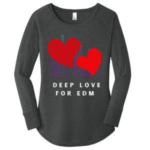 Deep Love For Edm Electronic Dance Music Humor Women's Perfect Tri Tunic Long Sleeve Shirt