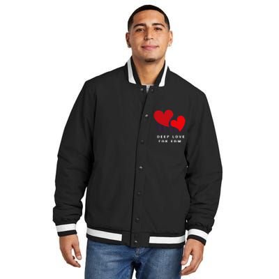 Deep Love For Edm Electronic Dance Music Humor Insulated Varsity Jacket