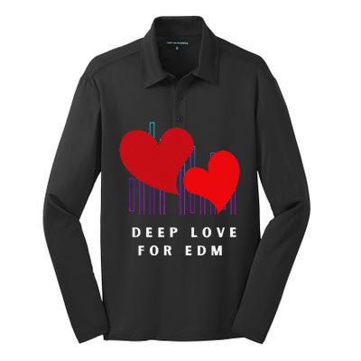 Deep Love For Edm Electronic Dance Music Humor Silk Touch Performance Long Sleeve Polo