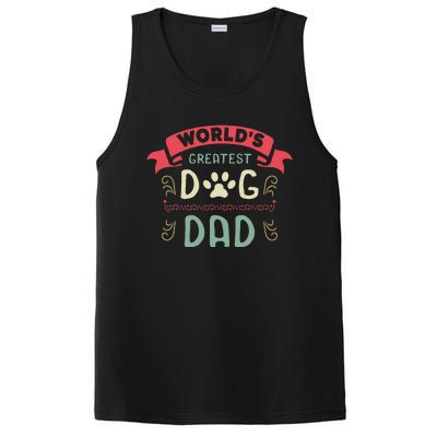 Dog Lover Fathers Day Paw Love Bark Puppy Breeder Doggy PosiCharge Competitor Tank