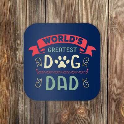 Dog Lover Fathers Day Paw Love Bark Puppy Breeder Doggy Coaster