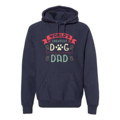 Dog Lover Fathers Day Paw Love Bark Puppy Breeder Doggy Premium Hoodie