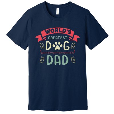 Dog Lover Fathers Day Paw Love Bark Puppy Breeder Doggy Premium T-Shirt